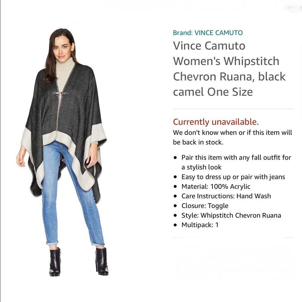 VINCE CAMUTO Chevron Ruana O/S - Picture 5 of 13